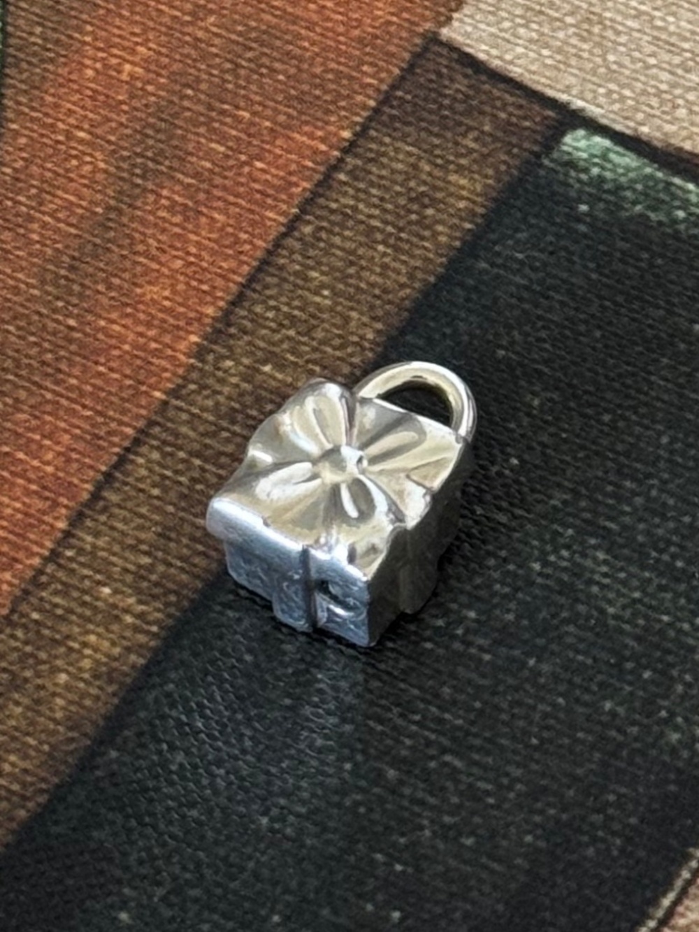 Tiffany & Co. Sterling Silver Gift Box Padlock Charm Pendant